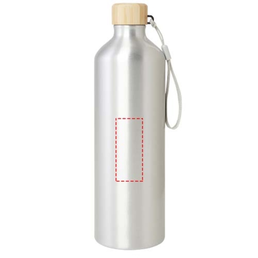 Malpeza 1L RCS-zertifizierte Wasserflasche Aus Recyceltem Aluminium , silber, Recycled Aluminium, Recycelter PP Kunststoff, Bambusholz, 10,00cm x 26,40cm x 8,00cm (Länge x Höhe x Breite), Bild 10