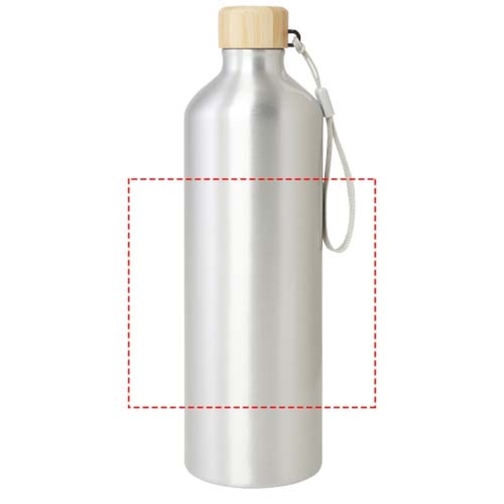 Malpeza 1L RCS-zertifizierte Wasserflasche Aus Recyceltem Aluminium , silber, Recycled Aluminium, Recycelter PP Kunststoff, Bambusholz, 10,00cm x 26,40cm x 8,00cm (Länge x Höhe x Breite), Bild 11