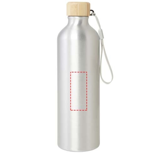 Malpeza 770 Ml RCS-zertifizierte Wasserflasche Aus Recyceltem Aluminium , silber, Recycled Aluminium, Bambusholz, Recycelter PP Kunststoff, 7,30cm x 24,40cm x 7,30cm (Länge x Höhe x Breite), Bild 8
