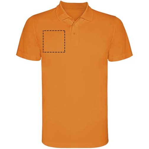Monzha Sport Poloshirt Für Herren , fluor orange, Piqué Strick 100% Polyester, 150 g/m2, 3XL, , Bild 7
