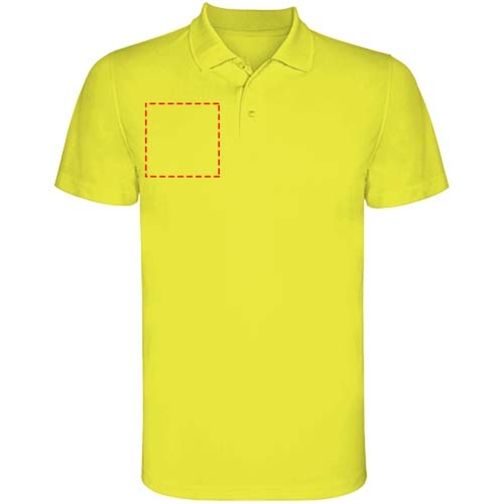 Monzha Sport Poloshirt Für Herren , fluor yellow, Piqué Strick 100% Polyester, 150 g/m2, S, , Bild 9