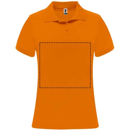 Monzha Sport Poloshirt Für Damen , fluor orange, Piqué Strick 100% Polyester, 150 g/m2, 2XL, , Bild 9