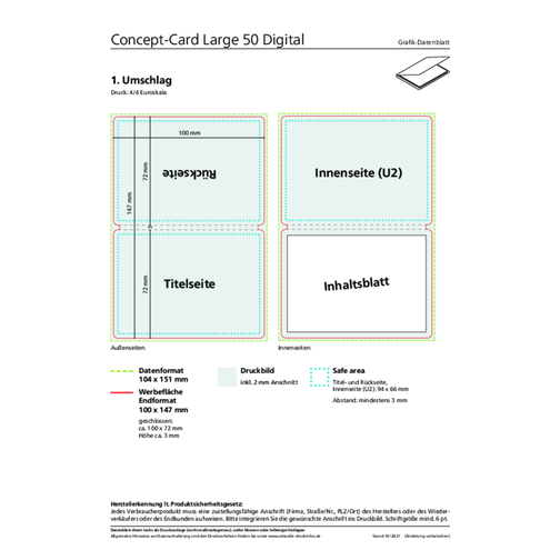 Faltplan Concept-Card Large 50 Digital, Gloss-individuell , , 7,20cm x 10,00cm (Länge x Breite), Bild 2
