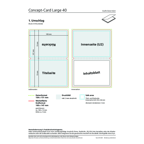 Faltplan Concept-Card Large 40, Gloss-individuell , , 7,20cm x 10,00cm (Länge x Breite), Bild 2