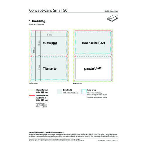 Faltplan Concept-Card Small 50, Gloss-individuell , , 5,50cm x 8,50cm (Länge x Breite), Bild 2
