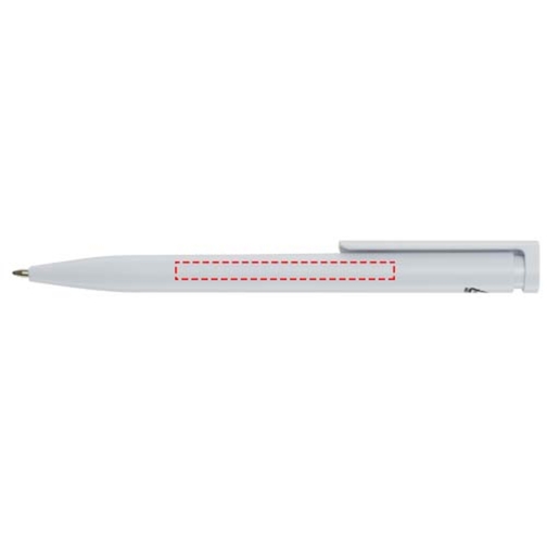 Unix Kugelschreiber Aus Recyceltem Kunststoff , weiß, Recycelter ABS Kunststoff, 13,90cm (Länge), Bild 4