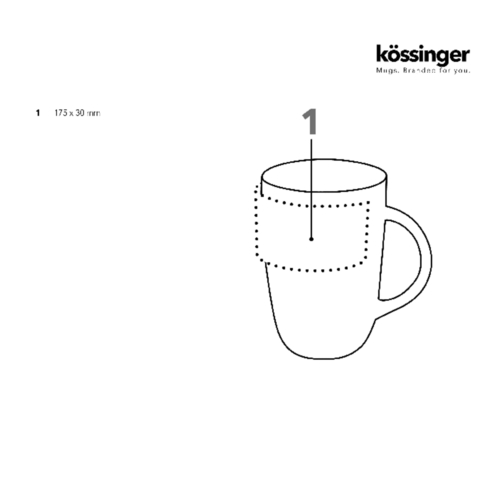 Kössinger Elektra Inside, Sublimation , weiss/orange, Steinzeug, 9,90cm x 8,20cm x 8,20cm (Länge x Höhe x Breite), Bild 2