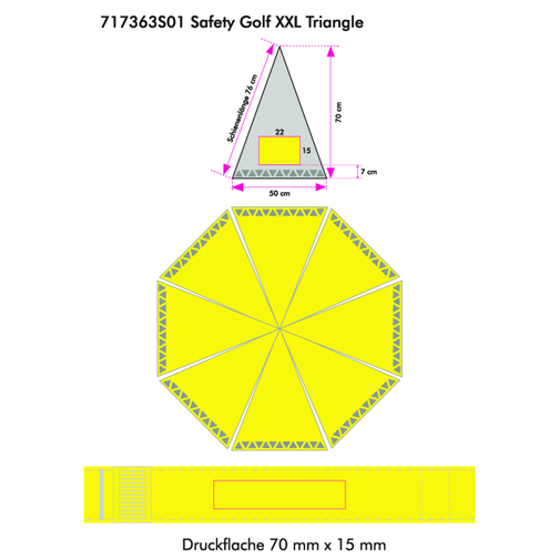 Doppler Safety Golf XXL Triangle , doppler, neongelb, Polyester, 98,00cm (Länge), Bild 8