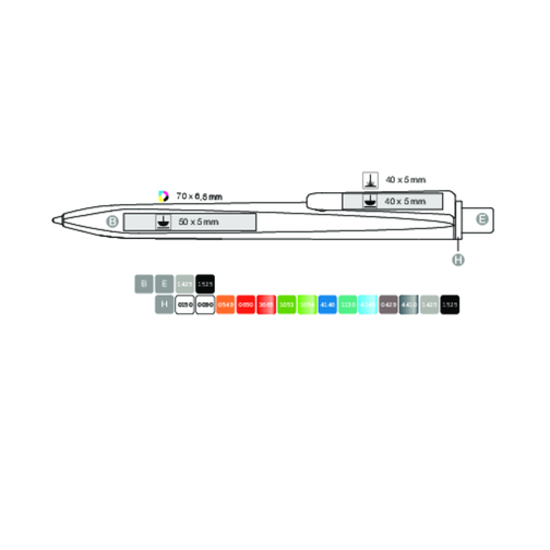 Kugelschreiber RIDGE SCHWARZ RECYCLED  M , Ritter-Pen, schwarz recycled/weiss recycled, ABS u. Metall, 141,00cm (Länge), Bild 4