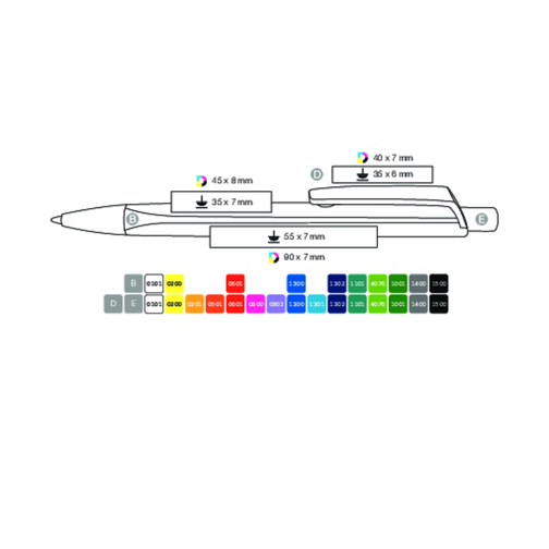 Kugelschreiber TRI-STAR , Ritter-Pen, weiss/Apfel-grün, ABS-Kunststoff, 14,00cm (Länge), Bild 4