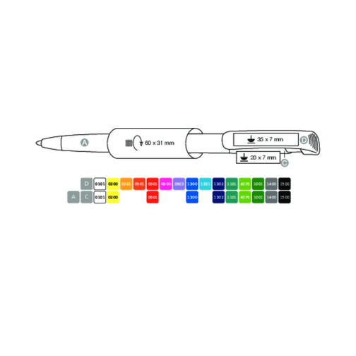 Kugelschreiber BONITA , Ritter-Pen, weiss/Apfel-grün, ABS-Kunststoff, 14,80cm (Länge), Bild 4