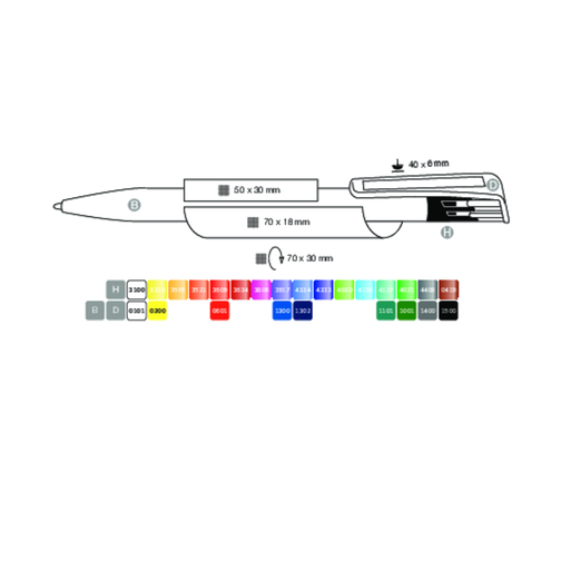 Kugelschreiber All-Star SF , Ritter-Pen, weiß/türkis, ABS-Kunststoff, 14,70cm (Länge), Bild 4
