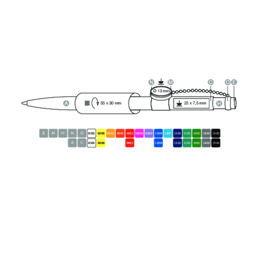 Kugelschreiber PIN PEN , Ritter-Pen, weiß/stein-grau, ABS-Kunststoff, 14,50cm (Länge), Bild 4