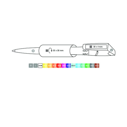 Kugelschreiber TWISTER FROZEN , Ritter-Pen, frost-weiss/topas-grau, ABS-Kunststoff, 14,50cm (Länge), Bild 4