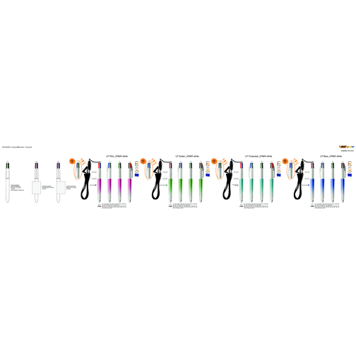 BIC® 4 Colours® Bicolour + silketrykk på nøkkelbånd, Bilde 9