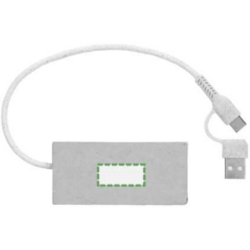 Hub USB wykonany z aluminium i papieru z recyklingu Paulo, Obraz 5