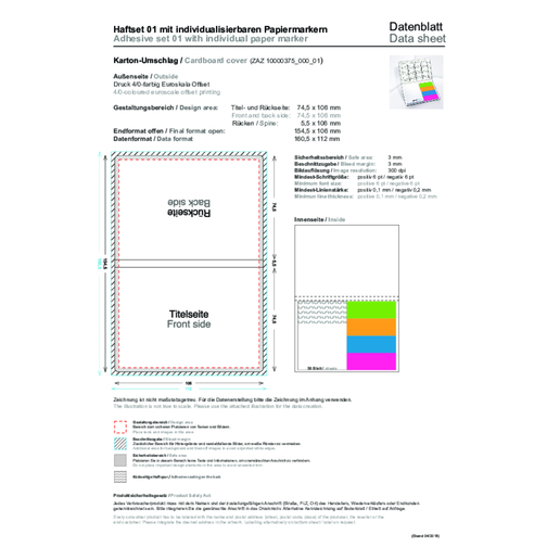 Softcover Haftnotiz-Set Mina , weiss / dunkelblau, Papier, 10,50cm x 0,60cm x 7,50cm (Länge x Höhe x Breite), Bild 5