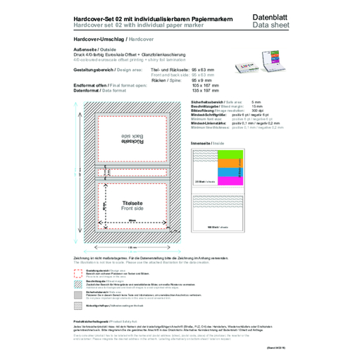 Hardcover Haftnotiz-Set Steffen , weiß / kobaltblau, Papier, 10,50cm x 1,80cm x 7,50cm (Länge x Höhe x Breite), Bild 5