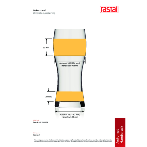 Bavaria 0,2 L , Rastal, klar, Glas, 14,80cm (Höhe), Bild 2