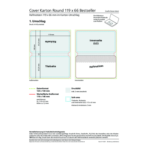 Papillons adhésifs Cover Karton Round Bestseller, 119 x 66 mm, couverture souple mate, Image 2