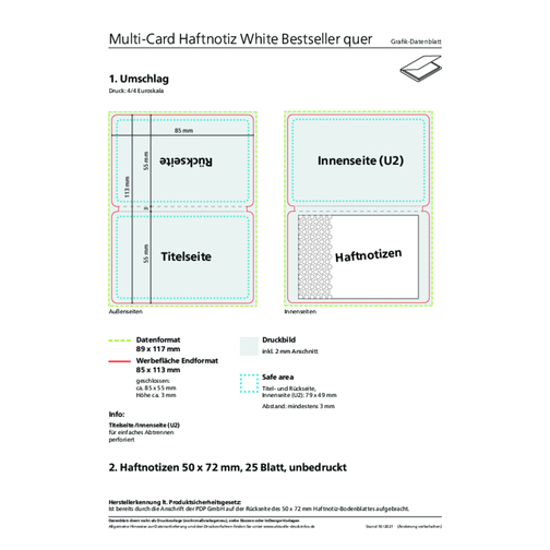 Klistrelapp Multi-Card White Bestseller, Sotcover matt, Bilde 2