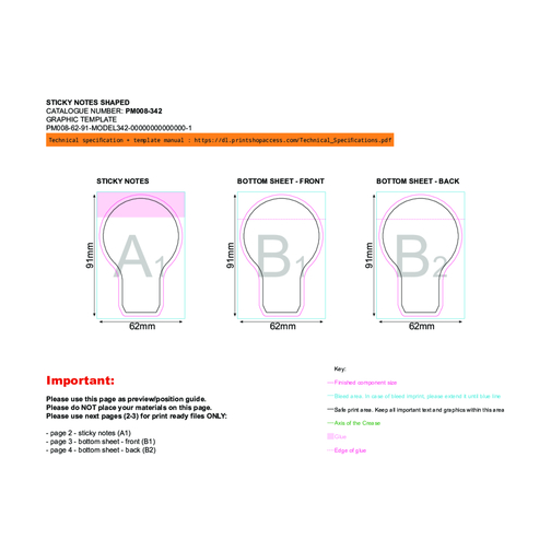 Bloc de notes repositionnables découpé à la forme Ampoule, Image 2