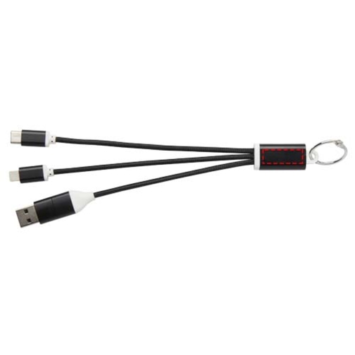 Câble de charge 4-en-1 Metal en aluminium recyclé avec porte-clés, Image 10
