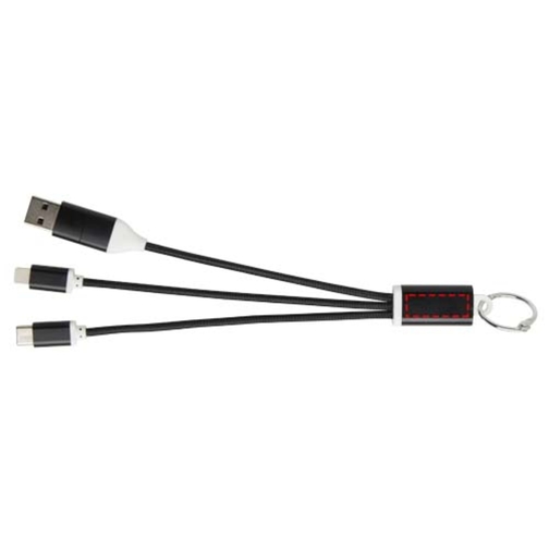 Câble de charge 4-en-1 Metal en aluminium recyclé avec porte-clés, Image 9
