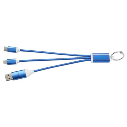 Câble de charge 4-en-1 Metal en aluminium recyclé avec porte-clés, Image 10