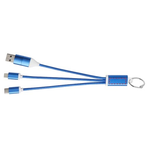 Câble de charge 4-en-1 Metal en aluminium recyclé avec porte-clés, Image 7