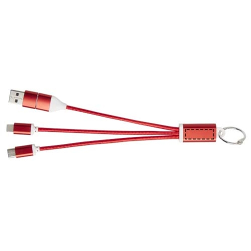 Câble de charge 4-en-1 Metal en aluminium recyclé avec porte-clés, Image 7