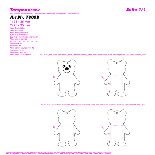 Figurine réfléchissante 'Ours', sans impression, Image 4