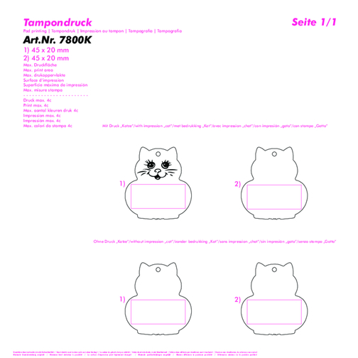 Figure réfléchissant 'Chat', sans impression, Image 4