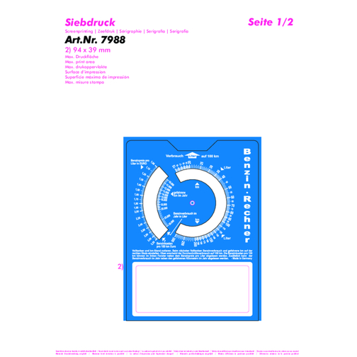 Disque de stationnement allemand en carton avec calculatrice pour essence, Image 3