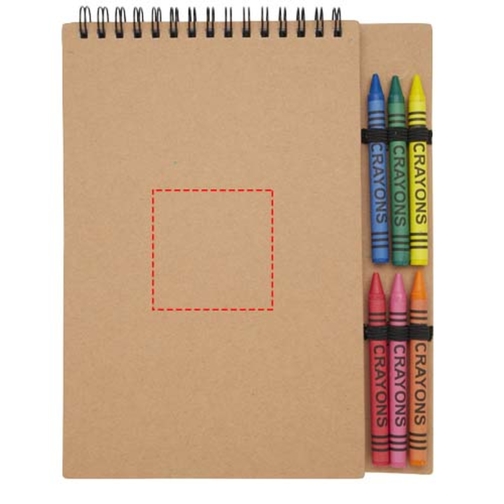 Doodle notatnik spiralny A5 z miękką okładką i zestaw kredek świecowych, Obraz 6