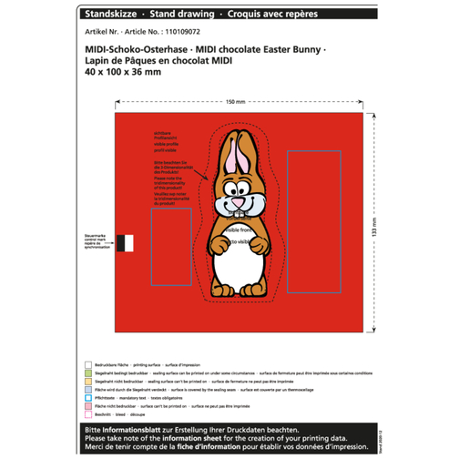 Lapin de Pâques en chocolat Midi, Image 2
