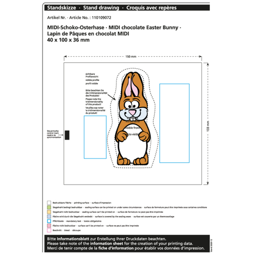 Lapin de Pâques en chocolat Midi, Image 2