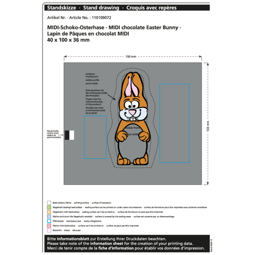 Lapin de Pâques en chocolat Midi, Image 2