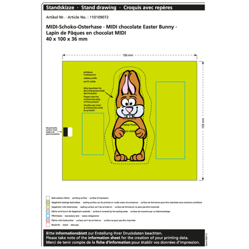 Lapin de Pâques en chocolat Midi, Image 2