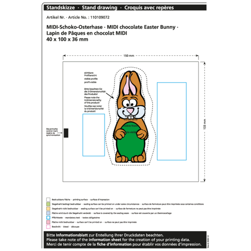 Lapin de Pâques en chocolat Midi, Image 2