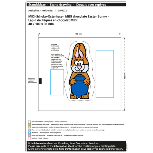 Lapin de Pâques en chocolat Midi, Image 2
