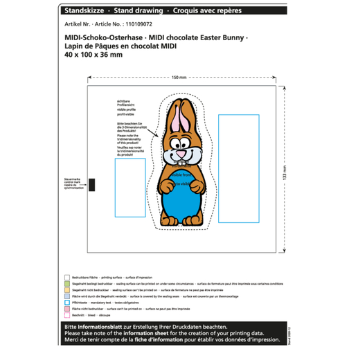 Lapin de Pâques en chocolat Midi, Image 2