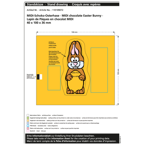 Lapin de Pâques en chocolat Midi, Image 2