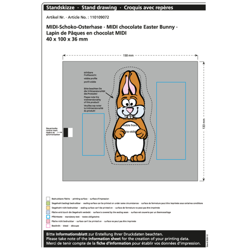 Lapin de Pâques en chocolat Midi, Image 2