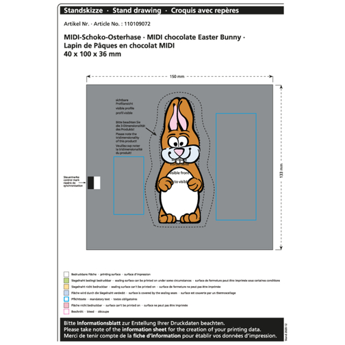 Lapin de Pâques en chocolat Midi, Image 2