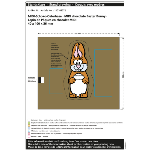 Lapin de Pâques en chocolat Midi, Image 2