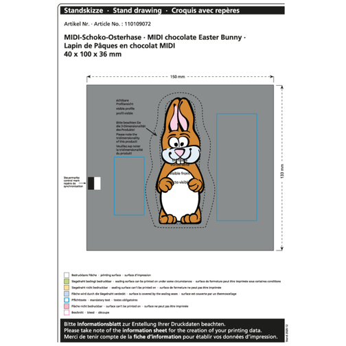 Lapin de Pâques en chocolat Midi, Image 2