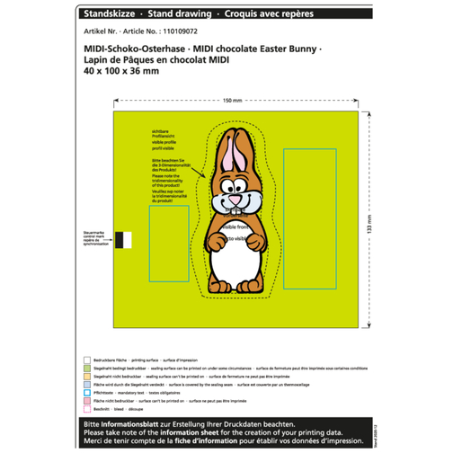 Lapin de Pâques en chocolat Midi, Image 2