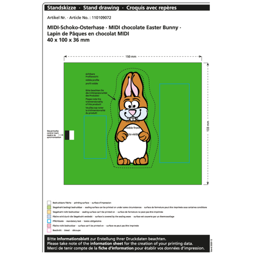 Lapin de Pâques en chocolat Midi, Image 2