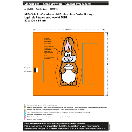 Lapin de Pâques en chocolat Midi, Image 2